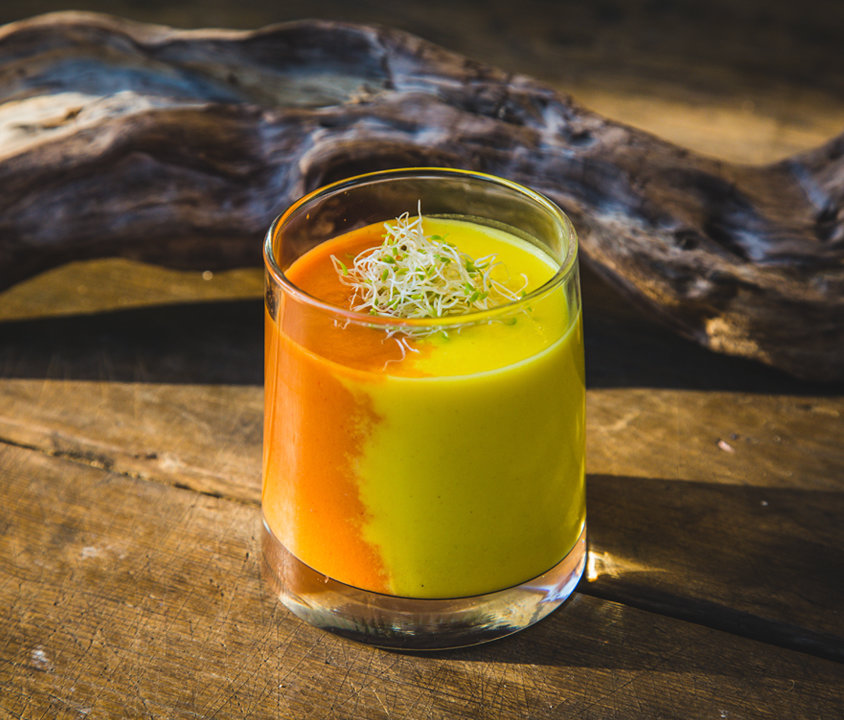 Gazpacho de pimiento rojo y amarillo
